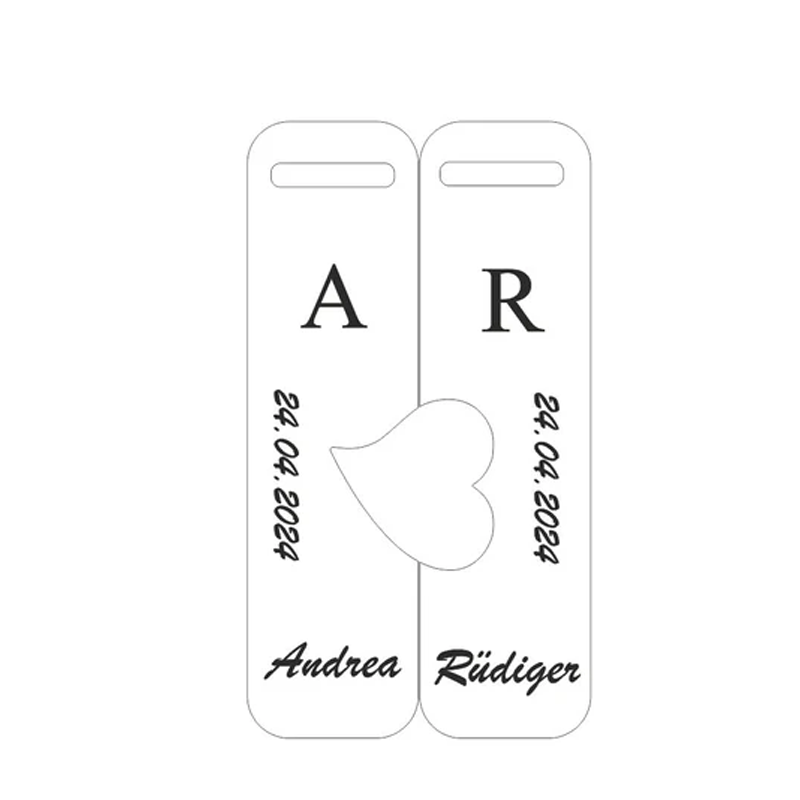 Couple Puzzle Keychain Set – Personalised Wooden Keyring with Engraved Names & Symbols Matching Gift for Partners or Best Friends