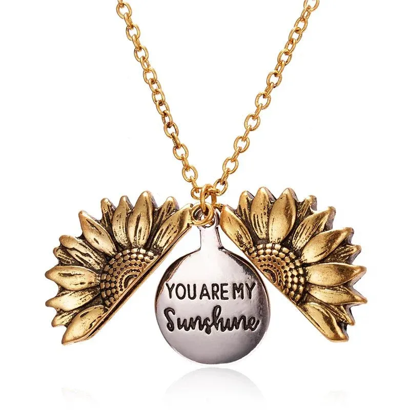Custom Sunflower Pendant Necklace&Personalized Gift for Her