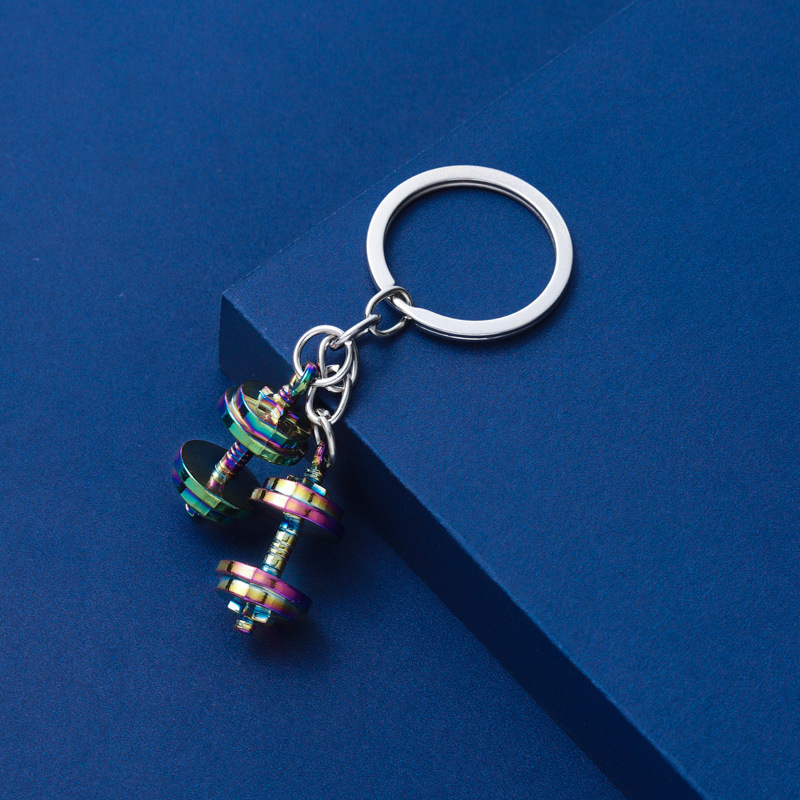 Mini Dumbbell Keychain Fitness Gym Weightlifting Keyring Fitness Dumbbell Keychain Metal Gym Weightlifting Key Ring Gift for Him