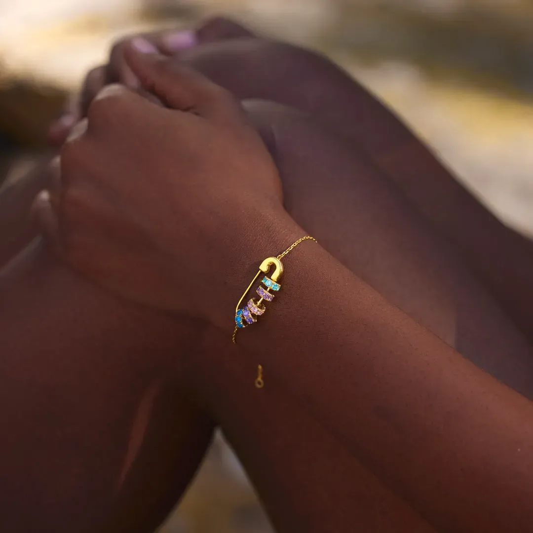 Personalized Paperclip Chain Birthstone Bracelet & Custom Name Jewelry Gift