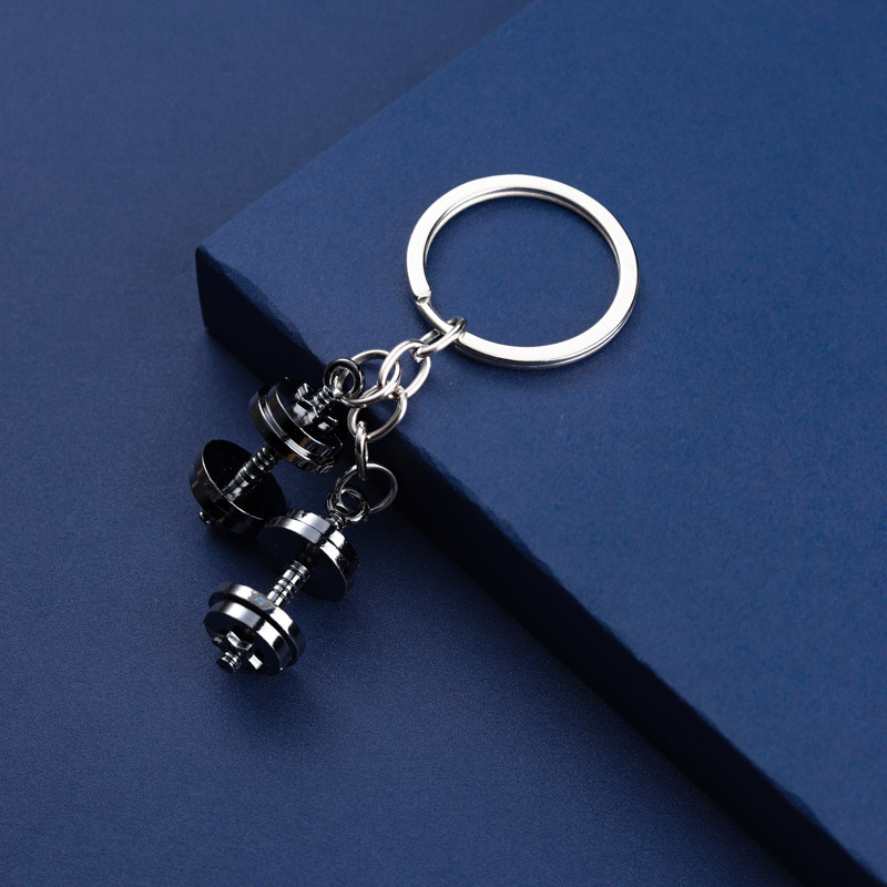 Mini Dumbbell Keychain Fitness Gym Weightlifting Keyring Fitness Dumbbell Keychain Metal Gym Weightlifting Key Ring Gift for Him