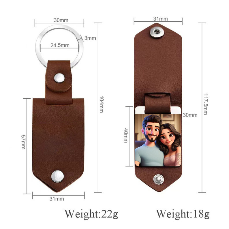 Custom Leather Cartoon Animation Picture Keychain