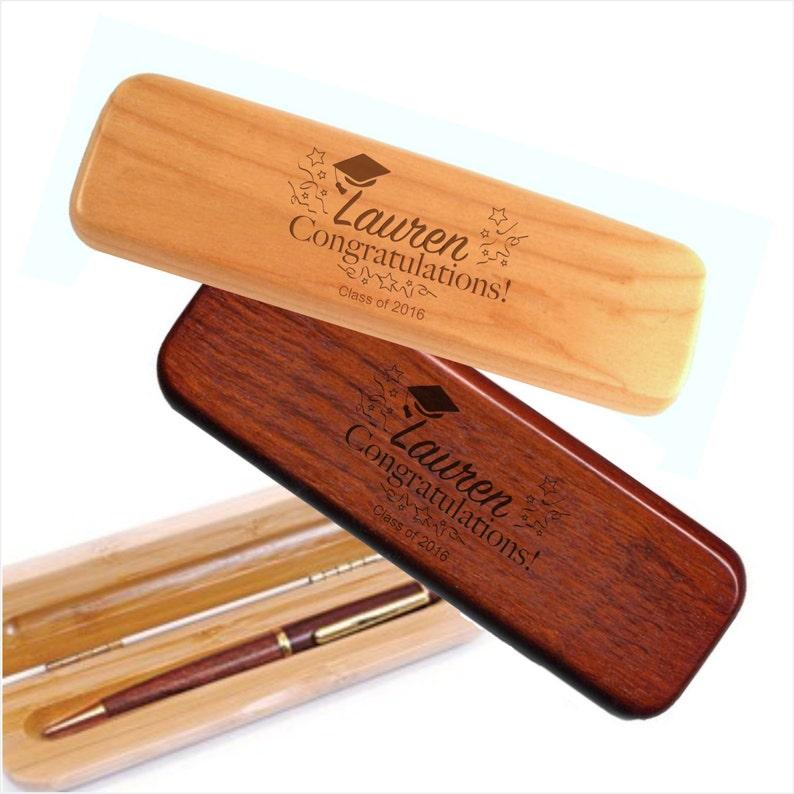 Personalized Graduation Wood Pen Set - Engraved wood pen presentation set, College Grad Pen Set, Engraved graduation gift