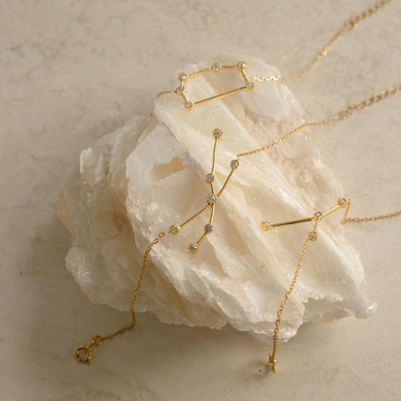 Dainty Zodiac Constellation Bracelet, Celestial Star Sign Jewelry for Her