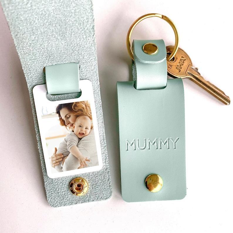 Personalized Mummy Photo Leather Keyring Custom Mom Gift Leather Photo Keyring for Mom Custom Photo Leather Keyring Mother's Day Gifts