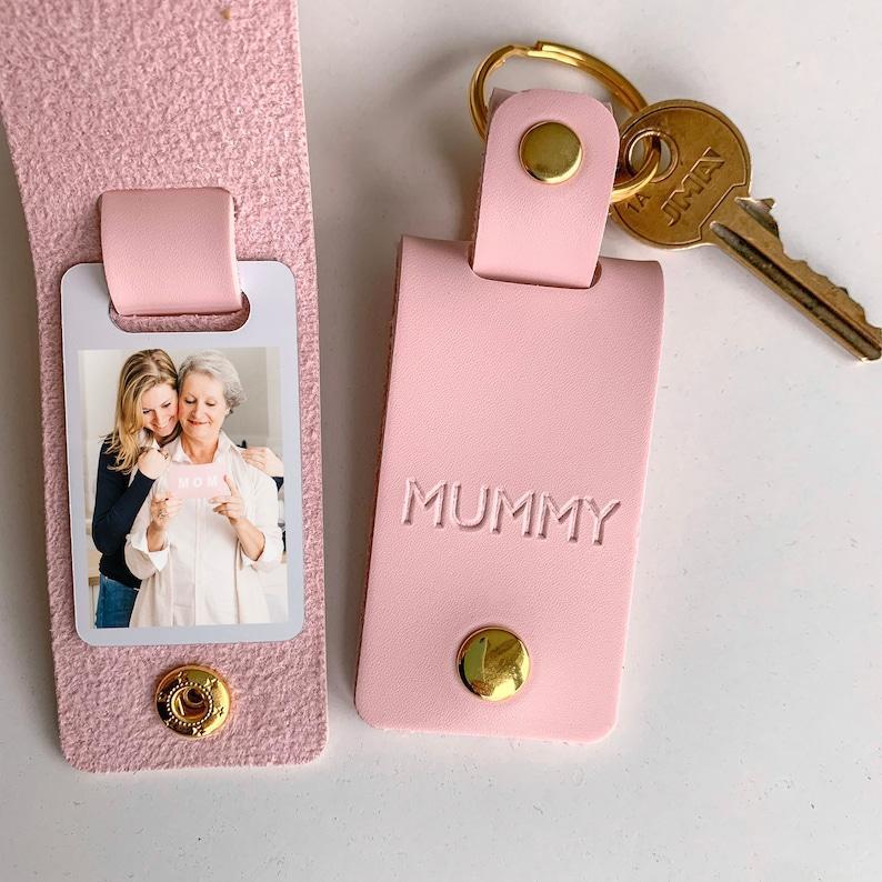 Personalized Mummy Photo Leather Keyring Custom Mom Gift Leather Photo Keyring for Mom Custom Photo Leather Keyring Mother's Day Gifts