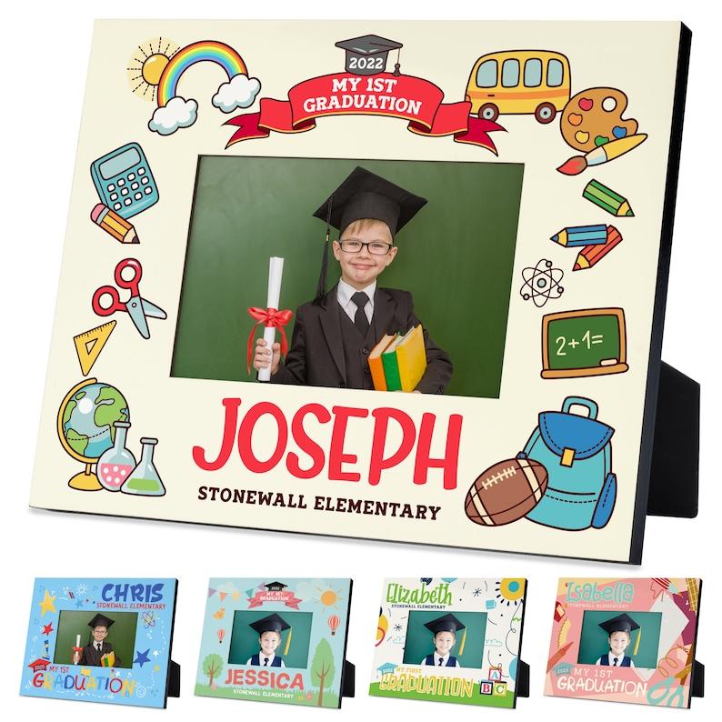 Custom MY 1ST GRADUATION Photo Frame Personalized Preschool Kindergarten Graduation Gift
