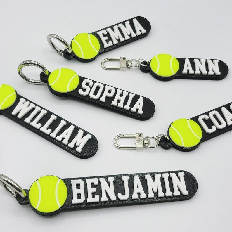 Personalized 3D-Printed Tennis Ball Keychain Custom Tennis Ball Keychain 3D Printed Name Keyring