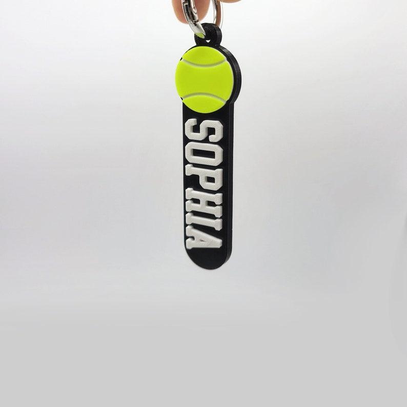 Personalized 3D-Printed Tennis Ball Keychain Custom Tennis Ball Keychain 3D Printed Name Keyring