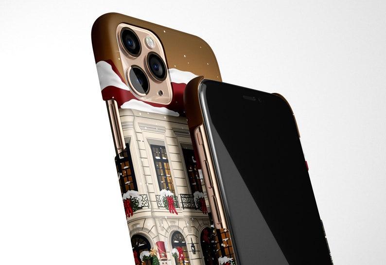 Custom Name Christmas Town Phone Case for iPhone 16 15 14 13 12 11 Samsung Galaxy S24 S23 S22 Pixel 9 xmas MagSafe case, house personalised - NameNecklace