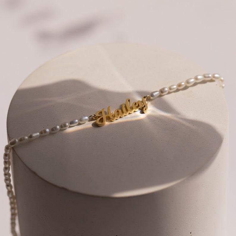 Custom Name Necklace & Personalized Necklace in Sterling Silver Pearl Jewelry  Sister Gift