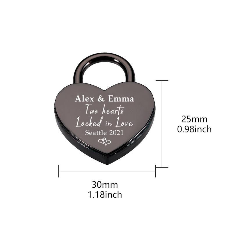 Custom Padlock, Two Hearts Locked in Love, Personal Heart Lock, Wedding Gifts, Anniversary gift for Boyfriend, Engraved Gift for Boyfriend