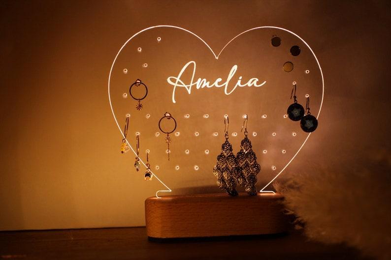 Custom Acrylic Earring Display - Heart Earring Holder for Her - Earring Stand - Gift for Girlfriend or Wife - Acrylic Earring Organizer