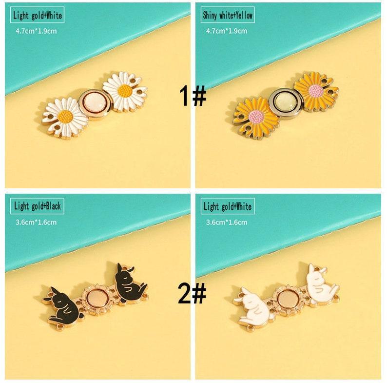 Jeans Waist Button Buckle-2Pcs Waistband Tightener Adjuster Sewing Hook and Eye Clip Clasp Pins for Pant/Skirt/Collar