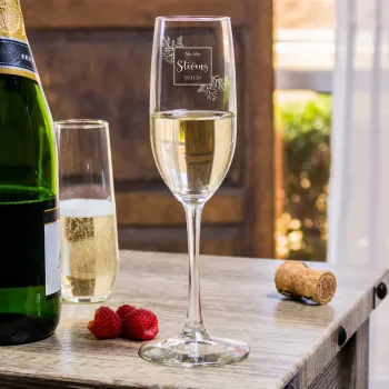 Personalized Champagne Flutes Gift Set Engraved Toasting Glasses Box Wedding Gift for Couples