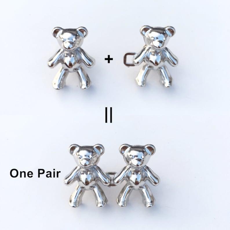 Bear Jeans Button Pins Reduce Pants Waist In Second, No Sew Need, Removable Metal Fastener for Jeans Denim Jacket, Cloth Decor