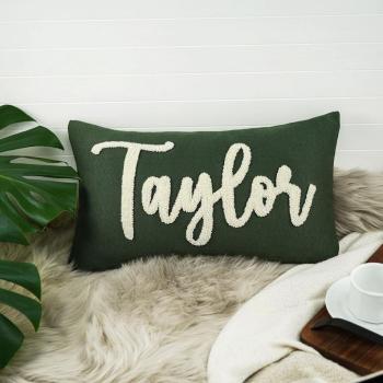 Custom Embroidered Pillow Cover Personalized Gift, Home Decor, Anniversary Gift, Boyfriend Gift Idea, Birthday Gift for Him, Custom Throw Pillow Case
