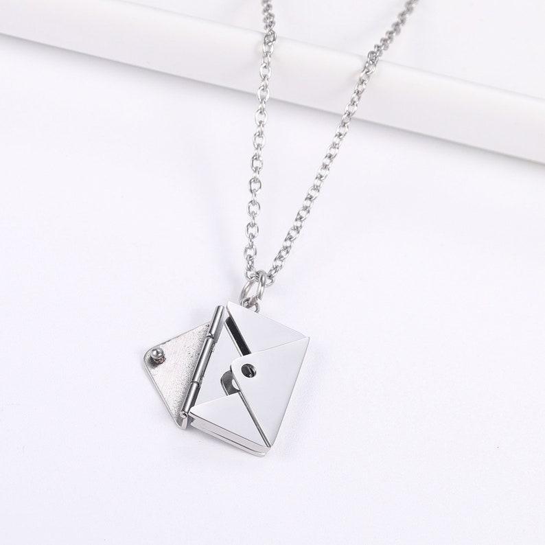 Custom Secret Envelope Necklace Personalized Hidden Message Necklace Love Letter Necklace Locket Necklace Envelope Pendant Gift for Her