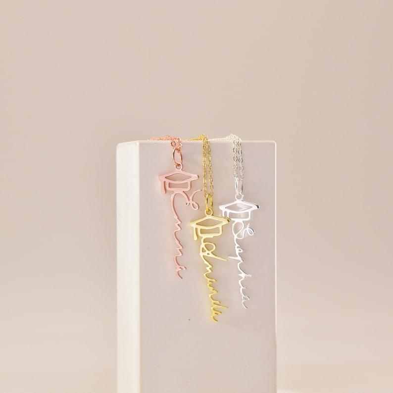 Graduation Necklace ? Bachelor Cap Necklace ? Custom Name Necklace ? Personalized Necklace for Her ? Grad Jewelry for Girl ? Class of 2025