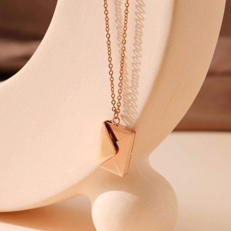 Custom Secret Envelope Necklace Personalized Hidden Message Necklace Love Letter Necklace Locket Necklace Envelope Pendant Gift for Her