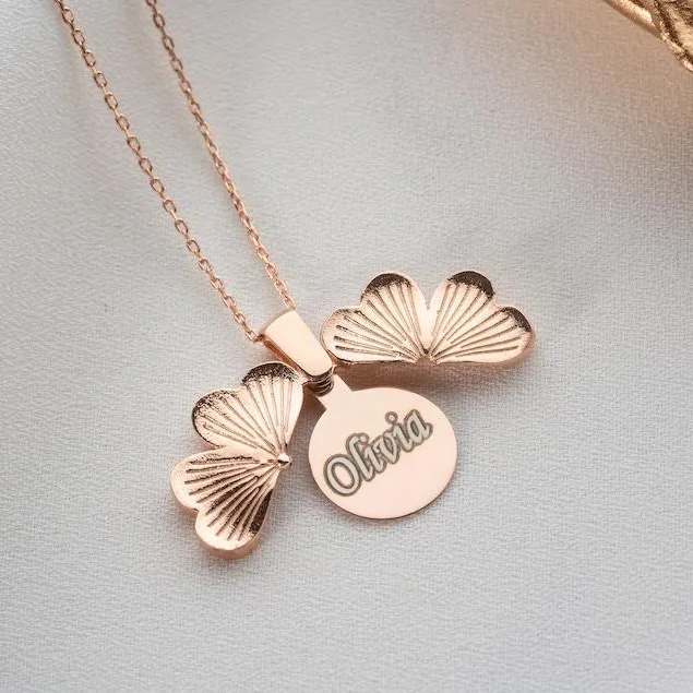 Lucky Clover Necklace Custom Secret Message Name Necklace Personalized Hidden Message Necklace Gifts for Her