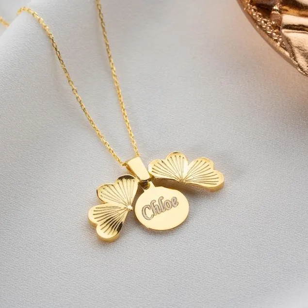 Lucky Clover Necklace Custom Secret Message Name Necklace Personalized Hidden Message Necklace Gifts for Her