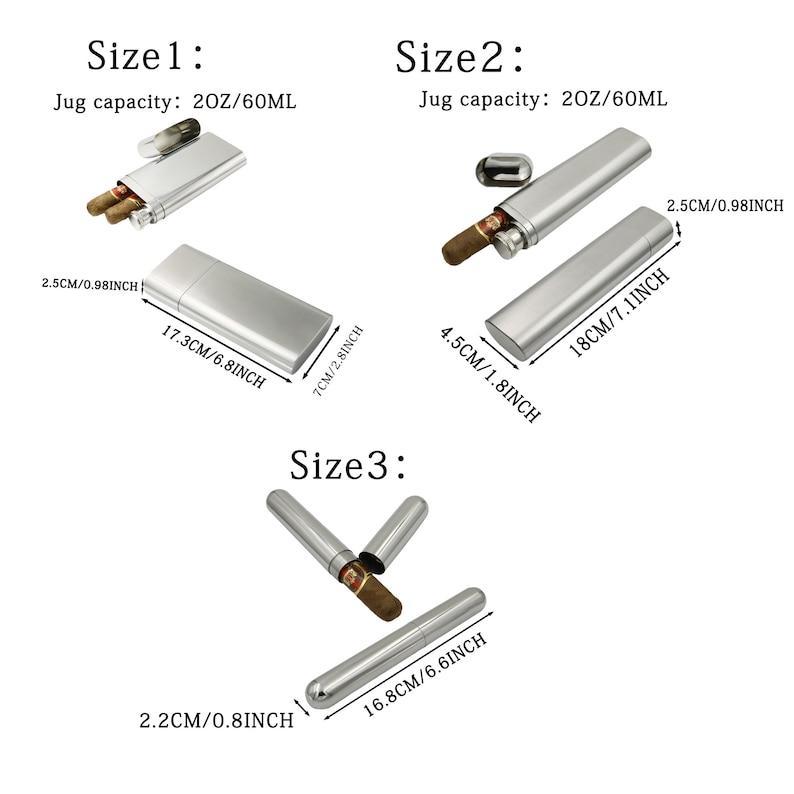 Customized cigar flask three-in-one,Sleek and Stylish Cigar Flask,Perfect Gift for Groomsmen and Cigar Connoisseurs,Ultimate Cigar Flask Set