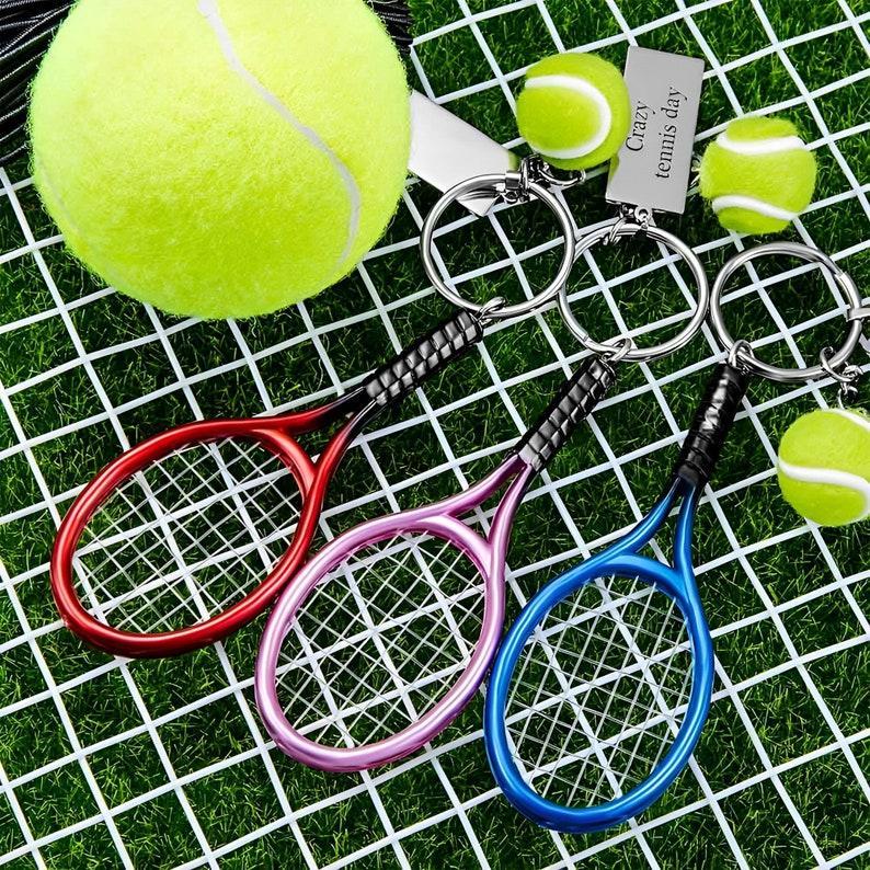 Personalized Tennis Racket Keychain Custom Laser-Engraved Tennis Racket Keyring Tennis Racket Keychain