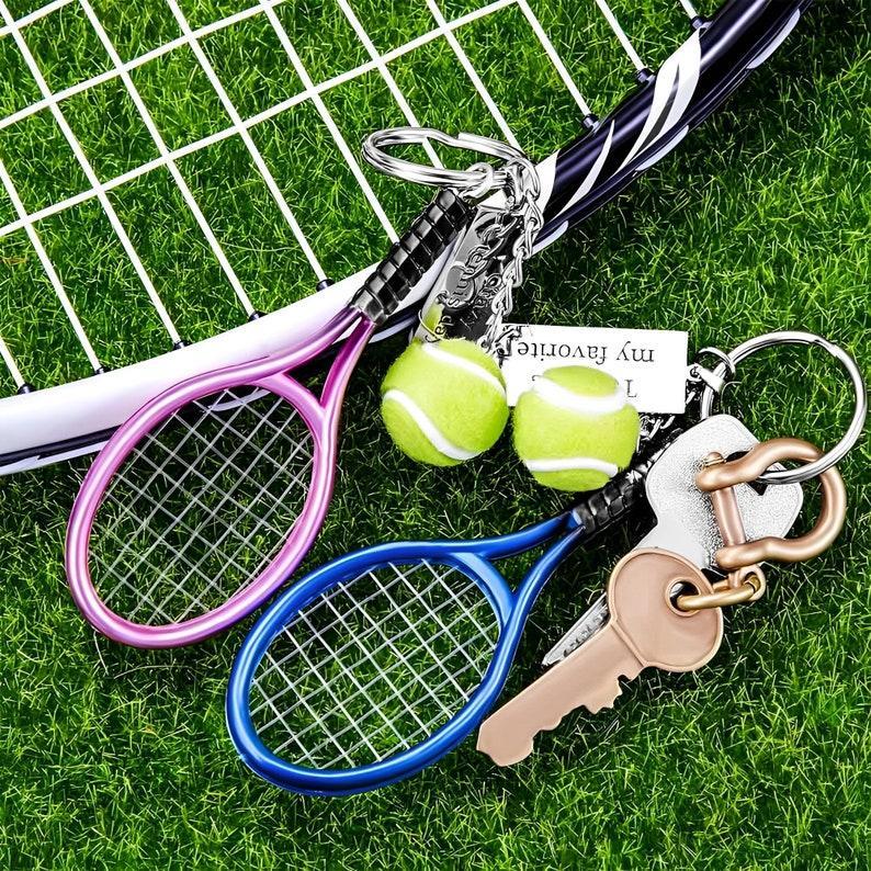 Personalized Tennis Racket Keychain Custom Laser-Engraved Tennis Racket Keyring Tennis Racket Keychain