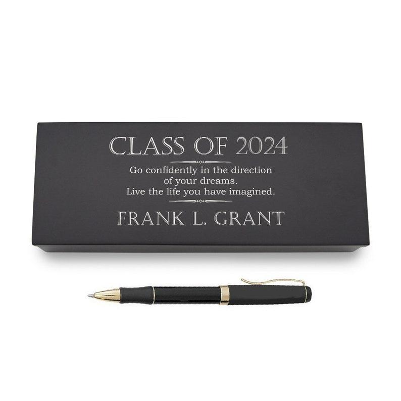 Engraved Graduation Pen with Wooden Case Set Class of 2025- Personalized Graduation Gift for Him / for Her / For Boyfriend