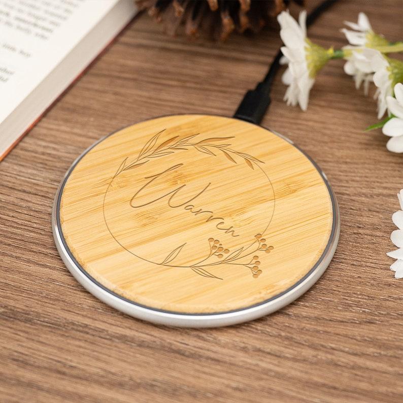 Personalized Engraved Wireless Charger Custom Name & Message Charger Custom Name Wireless Charging Pad Engraved Qi Charger Gift