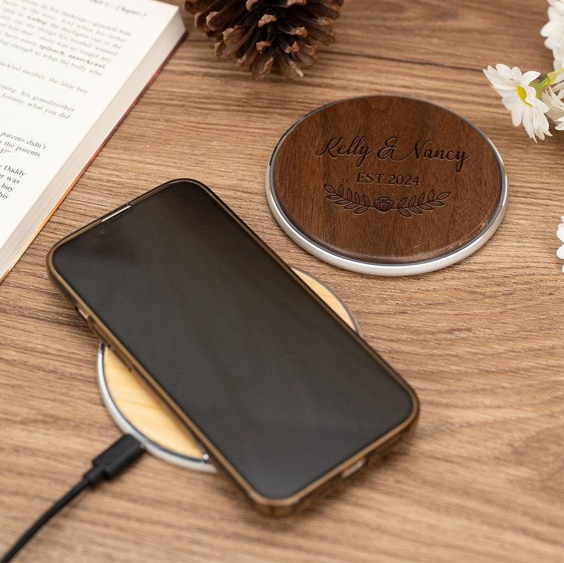 Personalized Engraved Wireless Charger Custom Name & Message Charger Custom Name Wireless Charging Pad Engraved Qi Charger Gift