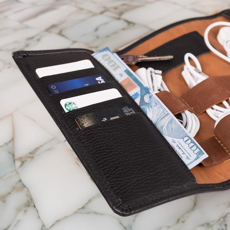 Personalized Leather Cable Organizer Graduation Gifts For Men, Collage Phd High School Graduation Gifts For Him, Cable Holder Gifts For Son