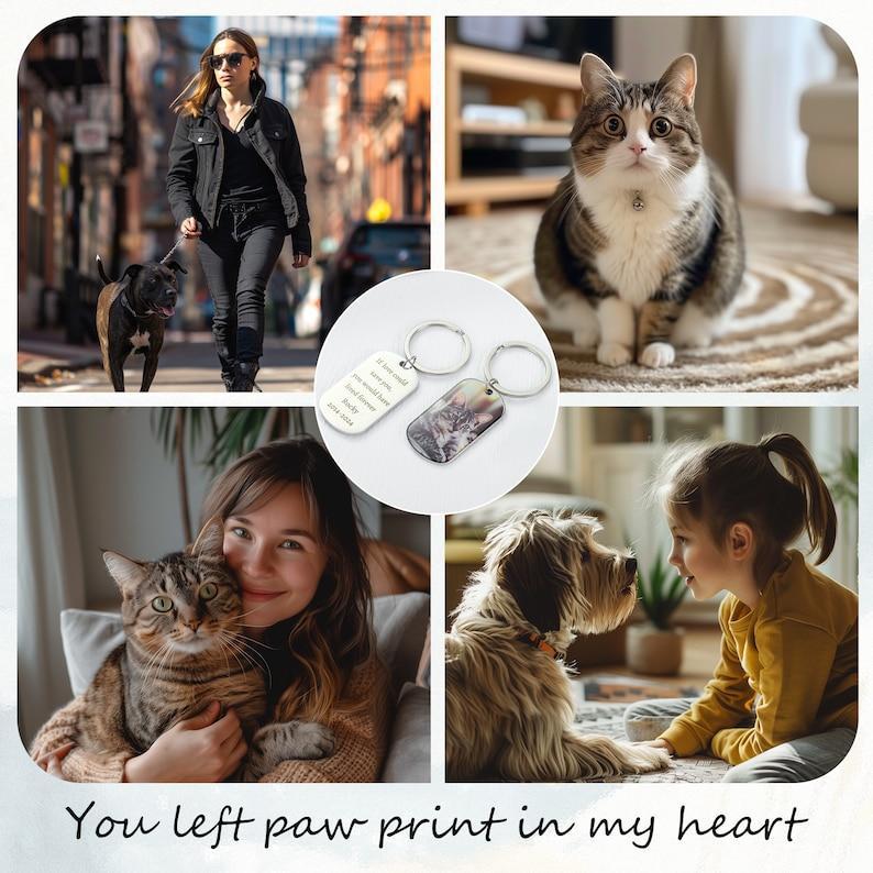Custom Cat Photo Keyring Personalized Pet Picture Keychain Pet Memorial Gift Engraved Pet Name Key Chain
