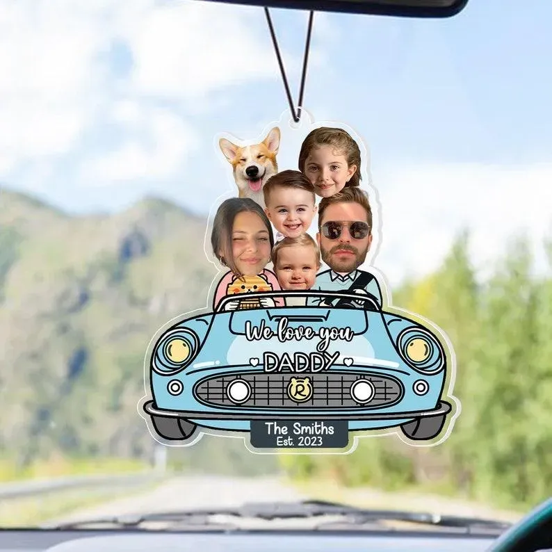Custom Photo Drive Safe Daddy Ornament for Car, Personalized Birthday Gift Idea for Daddy, Customized Funny Baby Picture Acrylic Hanger