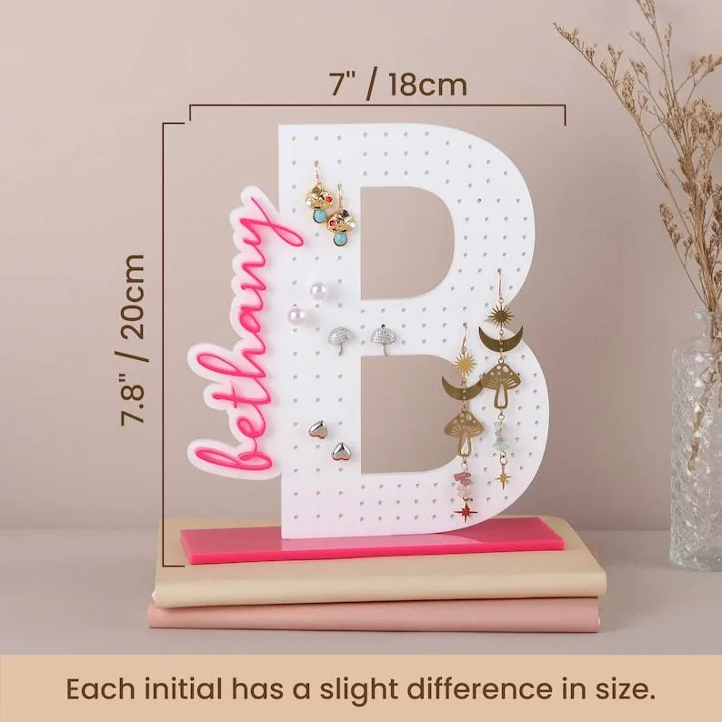 Personalized Acrylic Earring Holder - Birthday Gift for Her, Custom Earring Display, Jewelry Organizer, Teenage Girl Gifts, Gifts for Mom