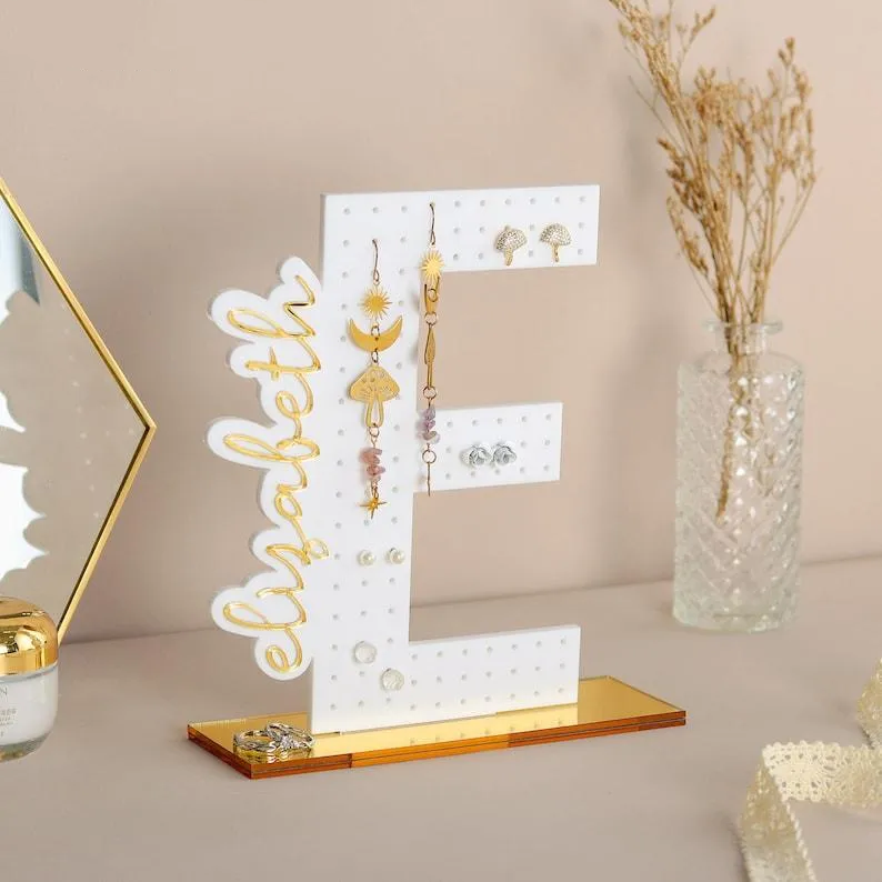 Personalized Acrylic Earring Holder - Birthday Gift for Her, Custom Earring Display, Jewelry Organizer, Teenage Girl Gifts, Gifts for Mom