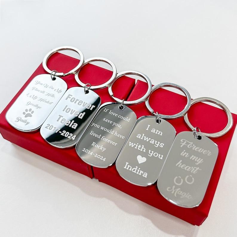 Custom Cat Photo Keyring Personalized Pet Picture Keychain Pet Memorial Gift Engraved Pet Name Key Chain