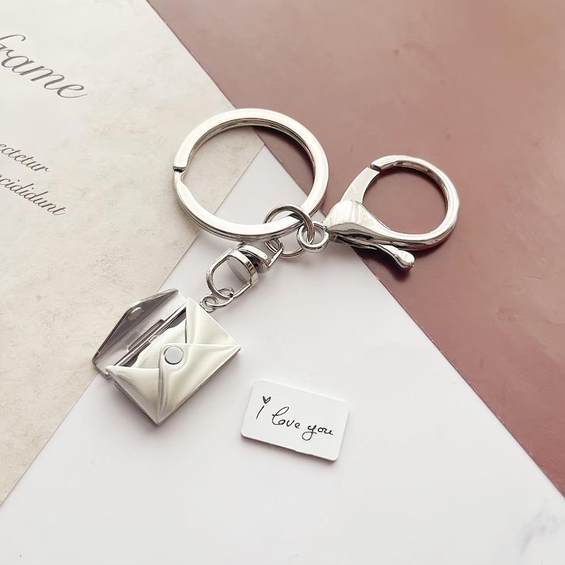 Personalized Photo Keychain Custom Envelope Keychain Photo & Message Keychain Love Letter Keychain Gifts for Her