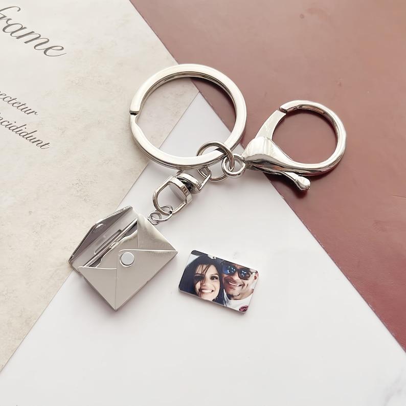 Personalized Photo Keychain Custom Envelope Keychain Photo & Message Keychain Love Letter Keychain Gifts for Her