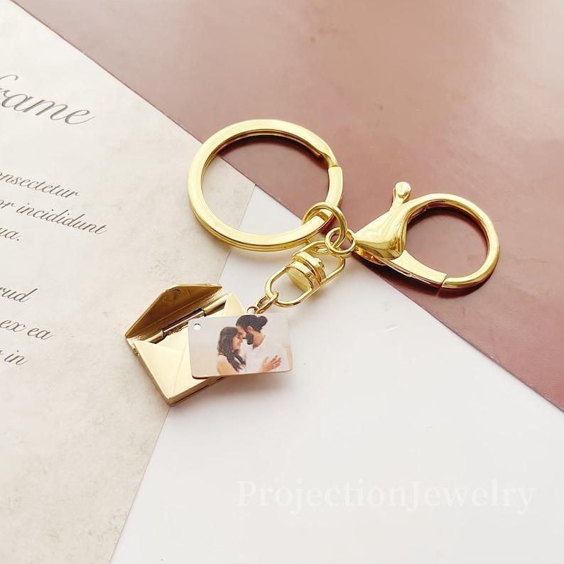 Personalized Photo Keychain Custom Envelope Keychain Photo & Message Keychain Love Letter Keychain Gifts for Her