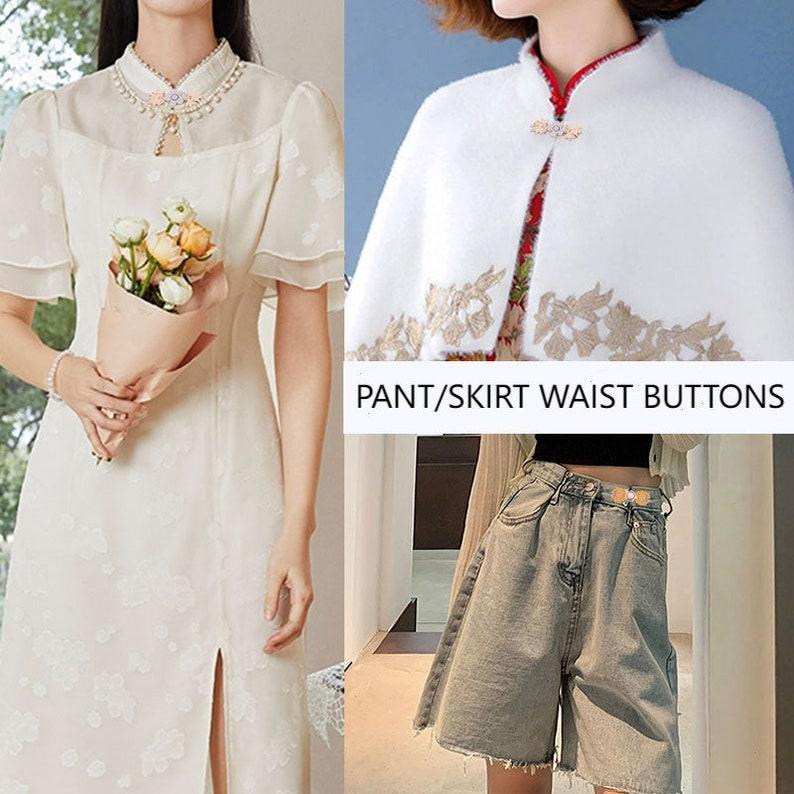 Jeans Waist Button Buckle-2Pcs Waistband Tightener Adjuster Sewing Hook and Eye Clip Clasp Pins for Pant/Skirt/Collar