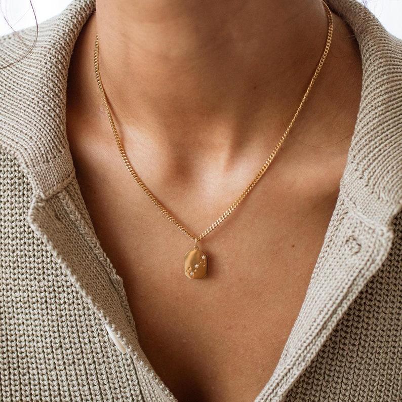 Custom Constellation Necklace - Personalized Zodiac & Horoscope Jewelry - Engraved Celestial Gift