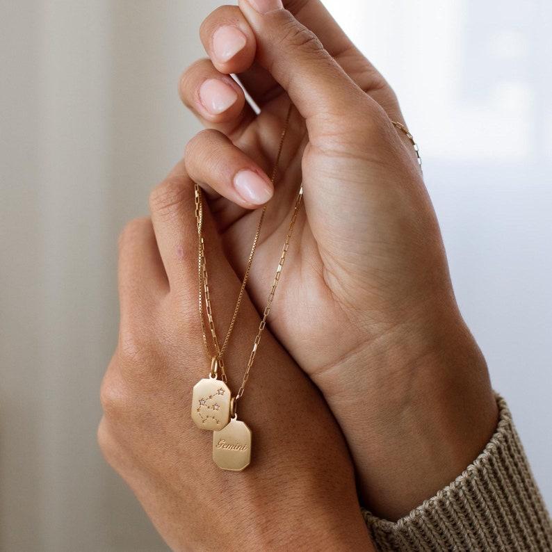 Custom Constellation Necklace - Personalized Zodiac & Horoscope Jewelry - Engraved Celestial Gift