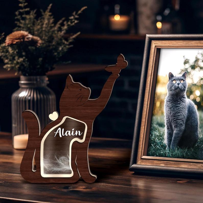 Personalised Cat Hair Keepsake Memorial Box, Cat Memorial Gift, Wooden Pet Fur Keepsake, Pet Loss Gift, Dog Cat Hair Memorial