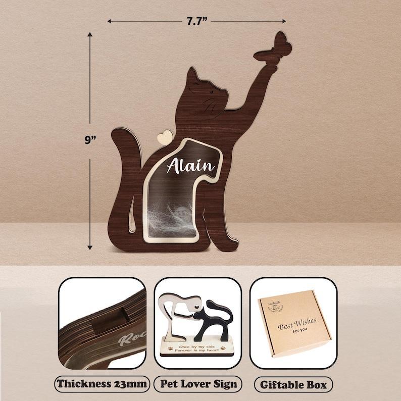 Personalised Cat Hair Keepsake Memorial Box, Cat Memorial Gift, Wooden Pet Fur Keepsake, Pet Loss Gift, Dog Cat Hair Memorial