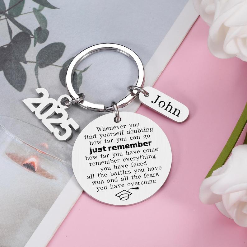Personalized Graduation Keychain, Graduation Gift for Her, Gift for Him, Class of 2025 Keychains, Bulk Graduation Gift for 2025, Grad Gifts