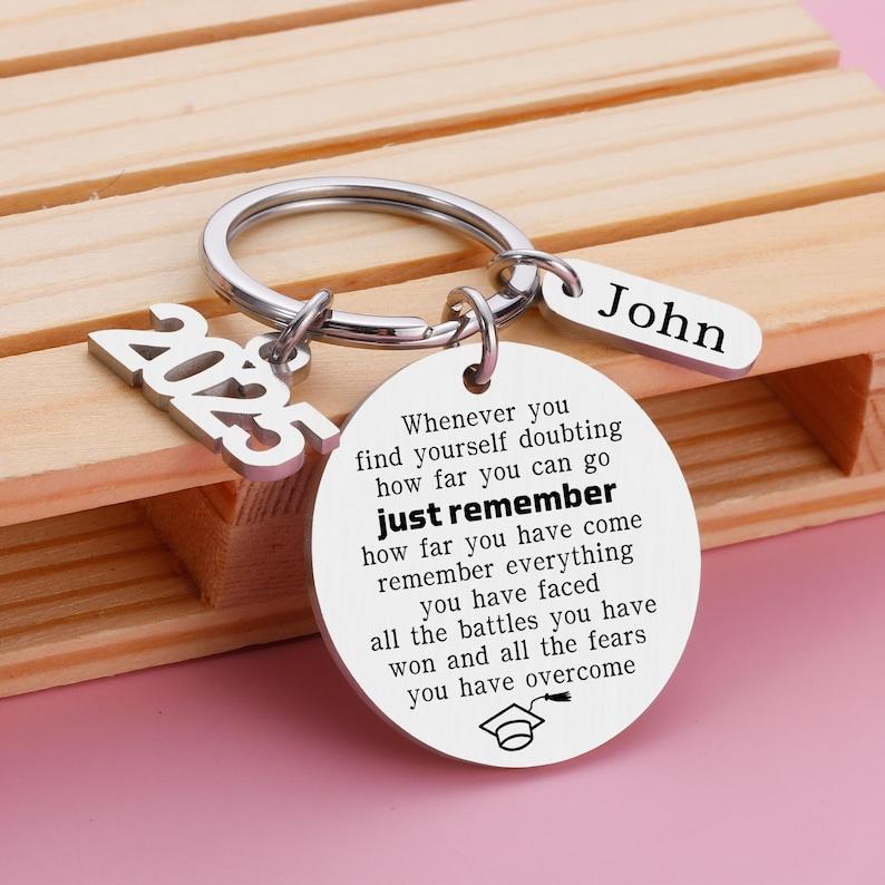 Personalized Graduation Keychain, Graduation Gift for Her, Gift for Him, Class of 2025 Keychains, Bulk Graduation Gift for 2025, Grad Gifts