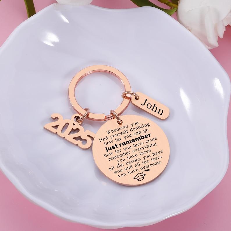 Personalized Graduation Keychain, Graduation Gift for Her, Gift for Him, Class of 2025 Keychains, Bulk Graduation Gift for 2025, Grad Gifts