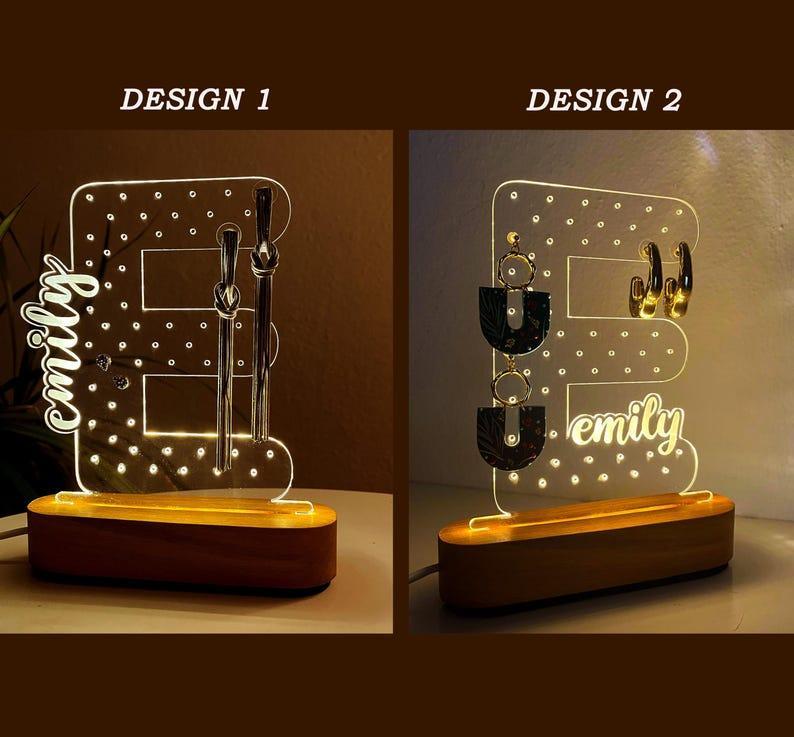 Personalized Earring Holder - Birthday Gift for Her, Custom Earring Display, Acrylic Jewelry Organizer, Teenage Girl Gifts, Gifts for Mom